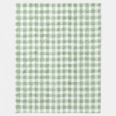 Couverture Polaire Carreaux Vert Crème Blanc (Devant)