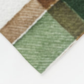 Couverture Polaire Carreaux Vert Marron Bleu Rayures (Coin)