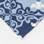 Couverture Polaire Carrelage bleu marocain décoratif géométrique (Coin)