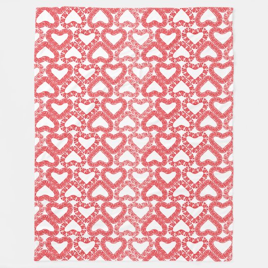 Couverture Polaire Carrelage Carrelage Coeur Rouge Intricable (Devant)