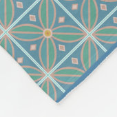 Couverture Polaire Carrelage de fleurs marocaines turquoise et rose (Coin)
