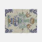Couverture Polaire Carrelage Delft Antique Pot de Fleur Céramique (Devant (Horizontal))