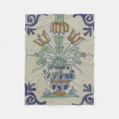 Couverture Polaire Carrelage Delft Antique Pot de Fleur Céramique (Devant)