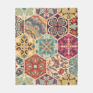 Couverture Polaire Carrelage en mosaïque colorée avec Islam, Arabi