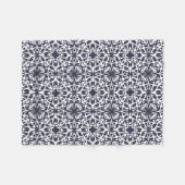 Couverture Polaire Carrelage espagnol bleu et blanc de minuit Motif (Devant (Horizontal))