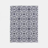 Couverture Polaire Carrelage espagnol bleu et blanc de minuit Motif (Devant)