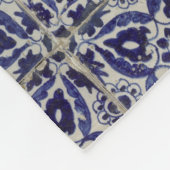 Couverture Polaire Carrelage italien rustique Azulejo bleu blanc géom (Coin)