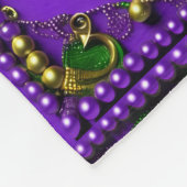 Couverture Polaire Carrelage Mardi Gras Fleur de lis Toison Blanche (Coin)