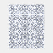 Couverture Polaire Carrelage marocain géométrique bleu complexe (Devant)