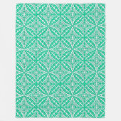 Couverture Polaire Carrelage marocain - turquoise et blanc (Devant)
