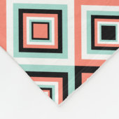 Couverture Polaire Carrelage Motif de carreaux de Mint Orange Géométr (Coin)