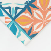 Couverture Polaire Carrelage orange et bleu (Coin)