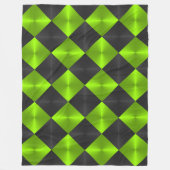 Couverture Polaire Carrés d'apparence métallique noir et vert (Devant)