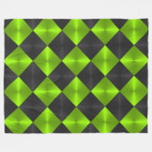 Couverture Polaire Carrés d'apparence métallique noir et vert (Devant (Horizontal))