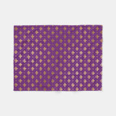 Couverture Polaire Carrés Élégants de Fleur de Lis Dorés de Mardi Gra (Devant (Horizontal))