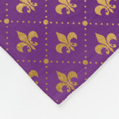 Couverture Polaire Carrés Élégants de Fleur de Lis Dorés de Mardi Gra (Coin)