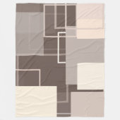 Couverture Polaire Carrés géométriques - Chocolat et crème (Devant)