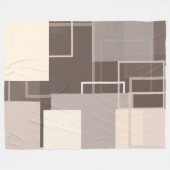 Couverture Polaire Carrés géométriques - Chocolat et crème (Devant (Horizontal))