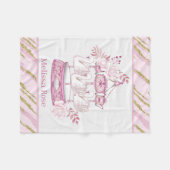 Couverture Polaire carrousel de cygne mignon ajouter nom (Devant (Horizontal))