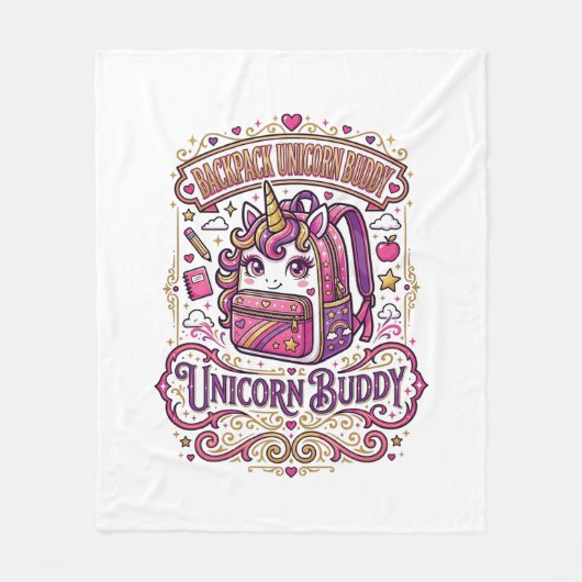 Couverture Polaire Cartable Licorne Copain Licorne Conception De Merc (Devant)
