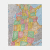 Couverture Polaire Carte 3 des Etats-Unis (Devant)