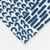 Couverture Polaire Carte Abstraite de Patchwork - Indigo Dye Blue sur (Coin)