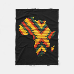 Couverture Polaire Carte Africaine Kente Art Motif Hommes Femmes Blac