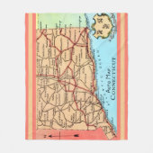 Couverture Polaire Carte automobile du Connecticut (Devant)