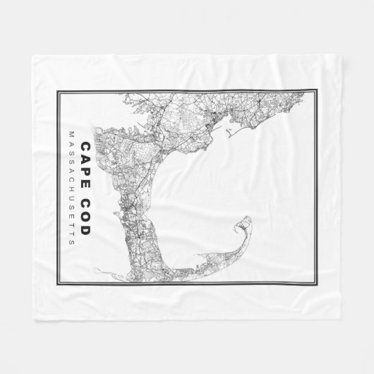 Couverture Polaire Carte Cape Cod (Devant (Horizontal))