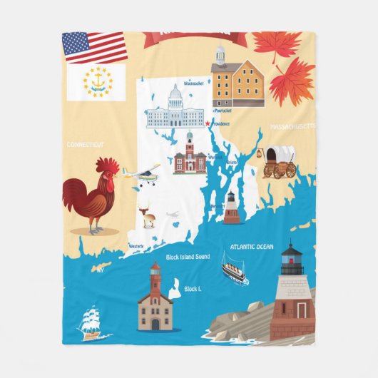 Couverture Polaire Carte de bande dessinée d'Île de Rhode (Devant)