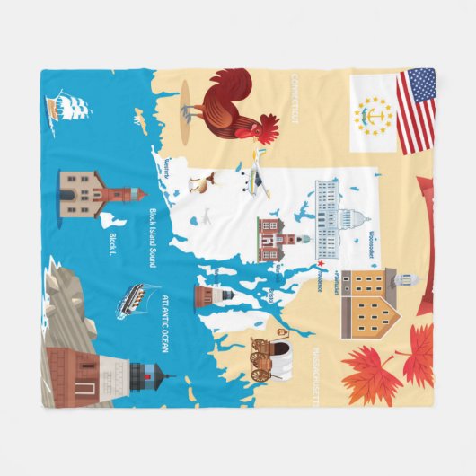 Couverture Polaire Carte de bande dessinée d'Île de Rhode (Devant (Horizontal))