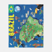 Couverture Polaire Carte de bande dessinée du Brésil (Devant)