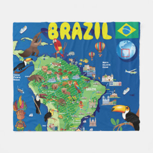 Couverture Polaire Carte de bande dessinée du Brésil