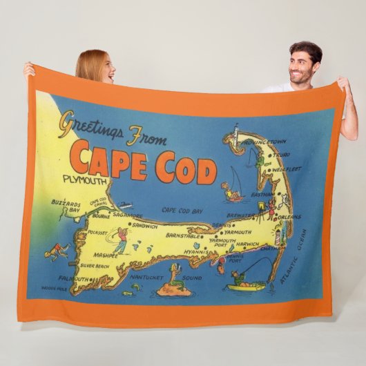 Couverture Polaire Carte de bienvenue de Cape Cod (En situation)