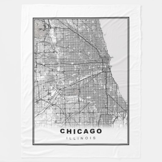 Couverture Polaire Carte de Chicago (Devant)