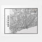 Couverture Polaire Carte de Chicago (Devant (Horizontal))