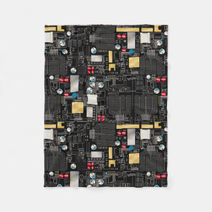 Couverture Polaire Carte de circuit noir