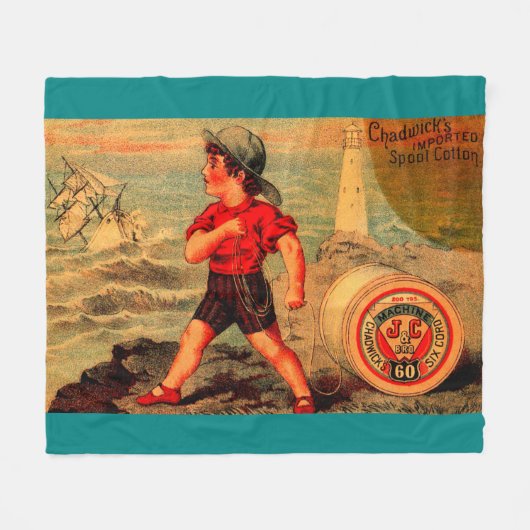 Couverture Polaire carte de commerce victorienne coton sur bobine Cha (Devant (Horizontal))