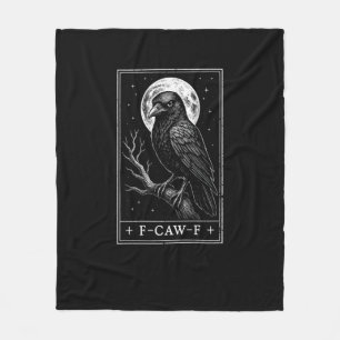 Couverture Polaire Carte de corbeau F-Caw-F drôle Halloween vintage d