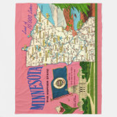 Couverture Polaire Carte de l'État du Minnesota à jeter (Devant)