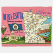 Couverture Polaire Carte de l'État du Minnesota à jeter (Devant (Horizontal))