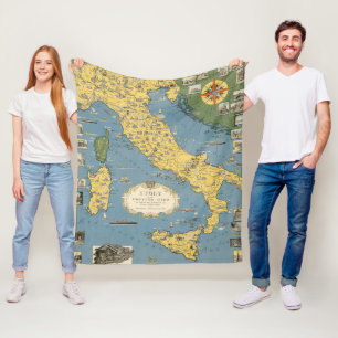 Couverture Polaire Carte de l'Italie avec Ville du Vatican