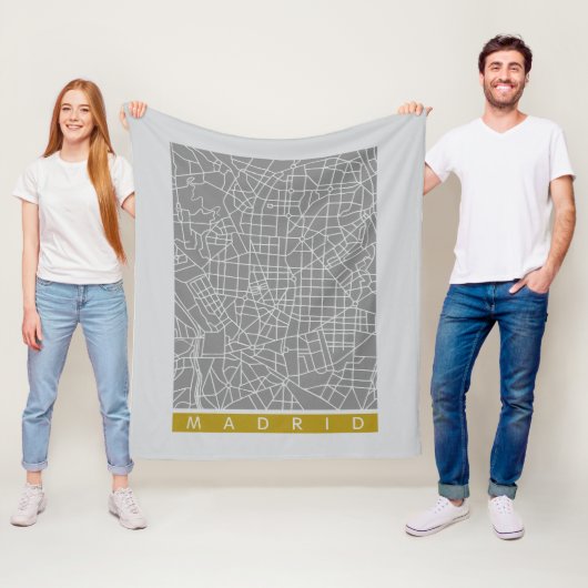 Couverture Polaire Carte de Madrid (En situation)