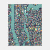 Couverture Polaire Carte de Manhattan New York (Devant)