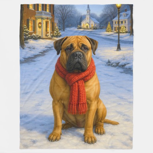 Couverture Polaire Carte de Noël Bullmastiff (Devant)