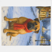 Couverture Polaire Carte de Noël Bullmastiff (Devant (Horizontal))