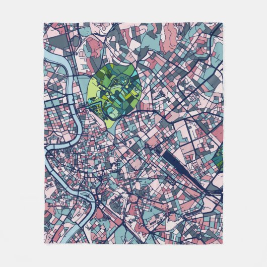 Couverture Polaire Carte de Rome Italie (Devant)