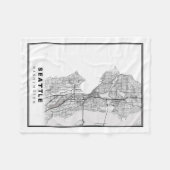 Couverture Polaire Carte de Seattle (Devant (Horizontal))