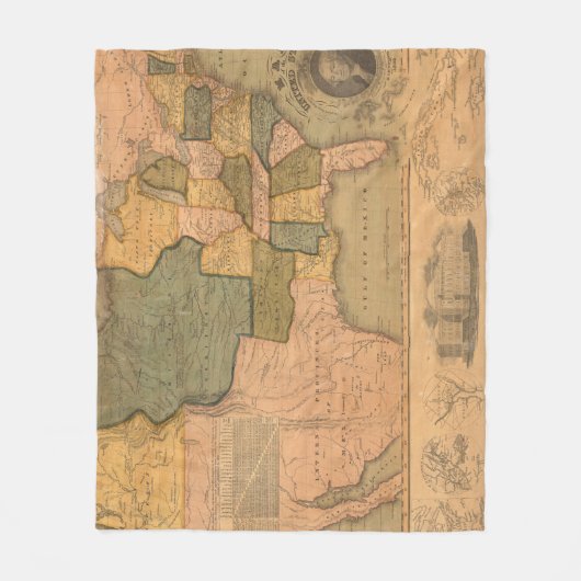 Couverture Polaire Carte des Etats-Unis avec George Washington (Devant)