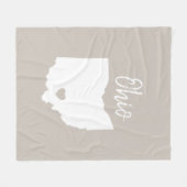 Couverture Polaire Carte d'état de l'Ohio (Devant (Horizontal))